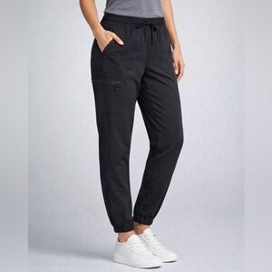 Athleta Trekkie Jogger Pants XS Black Stretch Athleisure Zip Pocket